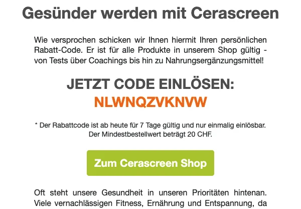 cerascreen Coupon