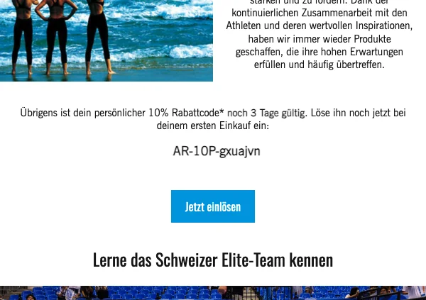 Nachweis des Gutscheins - arena - Arena Rabatt: [[10 % Rabatt]] auf deinen ersten Einkauf - abgelaufen