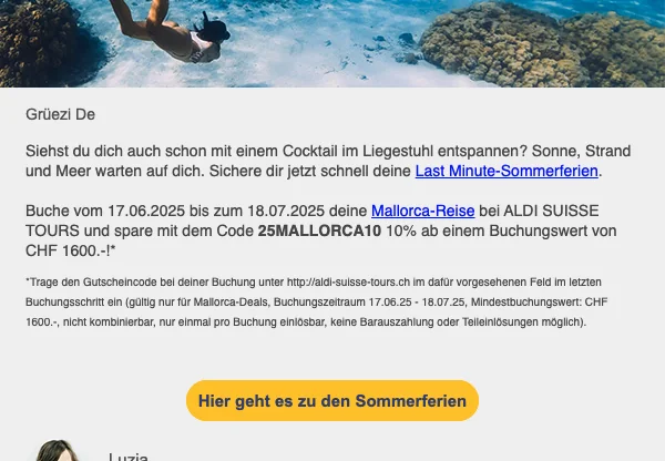 Aldi Suisse Tours Gutschein
