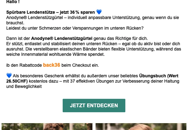 Nachweis des Gutscheins - Anodyne - Anodyne Lendenstützgürtel Rabatt: [[36 % sparen]] auf deinen Lendenstützgürtel - abgelaufen