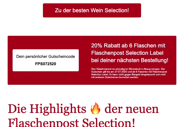 Flaschenpost Gutscheincode