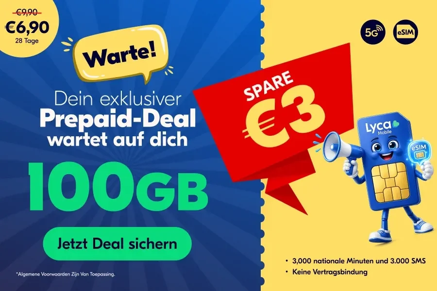 Nachweis des Gutscheins - Lyca Mobile - Lyca Mobile [[Prepaid-Deal]] mit 100 GB sichern