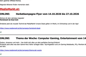 Aktivitäteninfo MediaMarkt - Ab 14.10.2026 - Herbstkampagne Flyer, TdW, Apple Days, Markenfeuerwerk