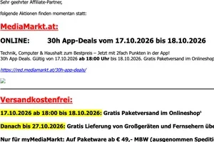 Aktivitäteninfo MediaMarkt - Ab 17.10.2026 - 30h App-Deals