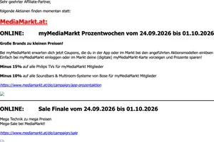Aktivitäteninfo MediaMarkt - Ab 24.09.2026 - Prozentwochen, Sale Finale