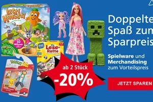 🎉–20 % auf Spielware & Merchandising ab 2 Stück! 🧸