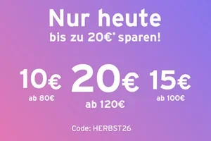 Nur heute: Mit Code HERBST26 bis zu 20 € sparen! 🚀