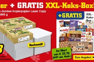 Papier kaufen – XXL-Keks-Box GRATIS dazu! 🍪