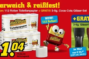GRATIS Coca-Cola Gläser-Set zu Toilettenpapier