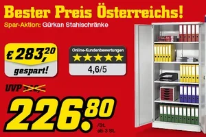Nur für kurze Zeit! Stahlschrank zum unschlagbaren Preis!
