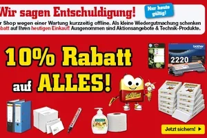 Wir sagen Entschuldigung mit 10% Rabatt auf ALLES! Nur heute gültig!