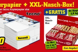 Wow! GRATIS XXL-Nasch-Box für Ihre Papierbestellung