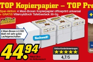 Wow! GRATIS Villeroy & Boch Besteck-Set 30-tlg. für Ihre Papierbestellung!