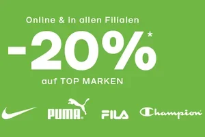 -20 % auf TOP MARKEN - nur für kurze Zeit