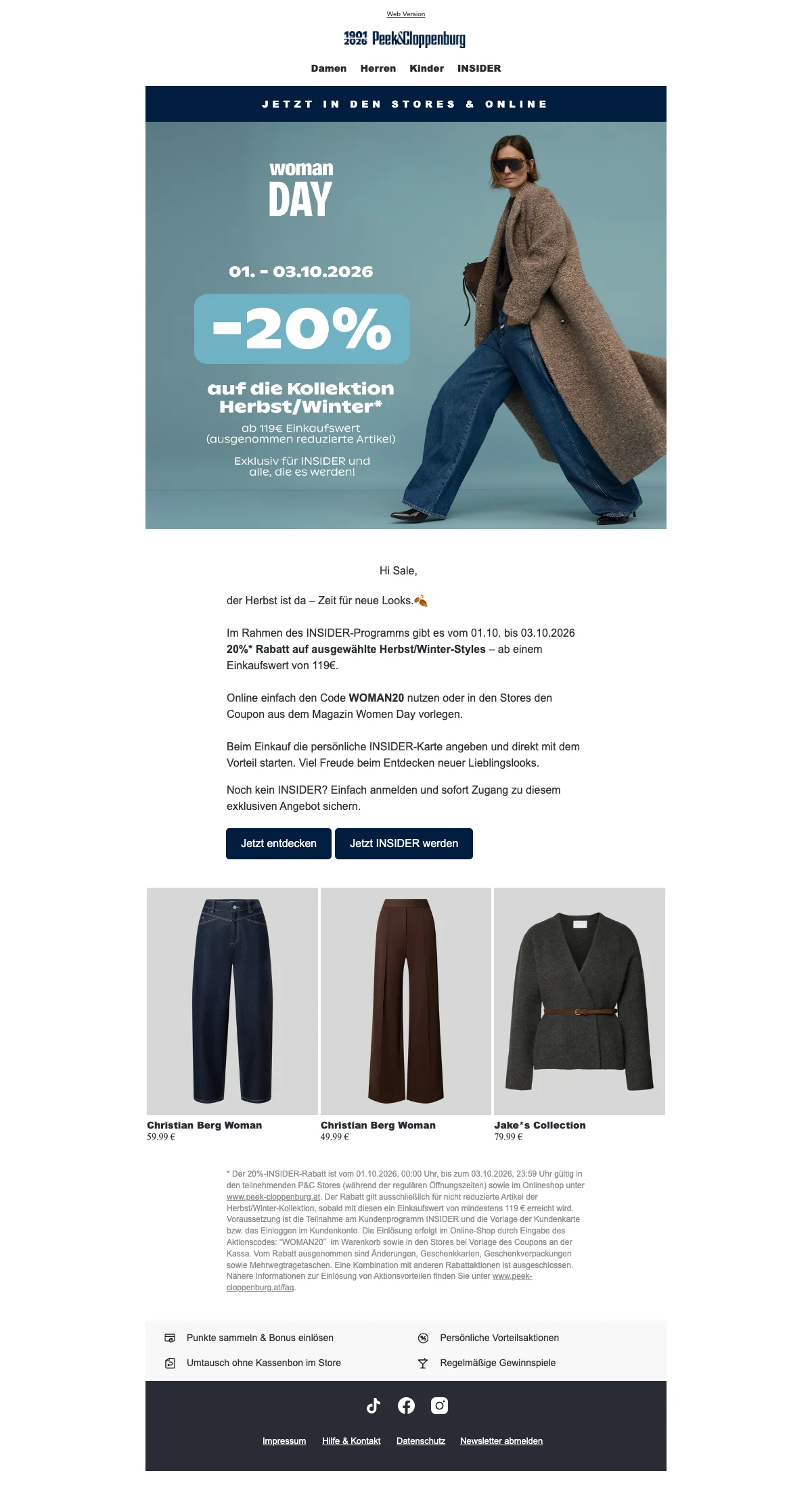Nachweis des Gutscheins - Peek und Cloppenburg - Gutschein: [[20% Rabatt]] auf ausgewählte herbst/winter-styles