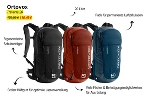 Wanderrucksäcke von Ortovox, Deuter & Salewa bis -50% reduziert! 🏔️
