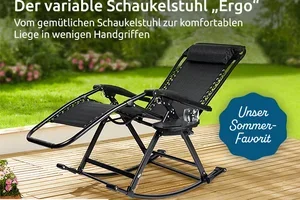 Entspannung, die mitschwingt: Der Schaukelstuhl „Ergo“ mit Liegefunktion
