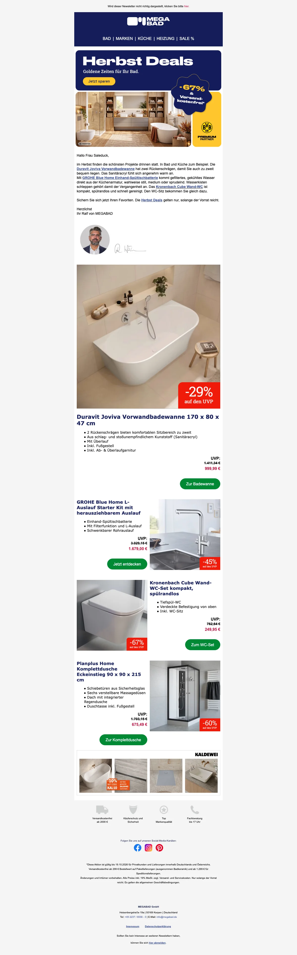 Nachweis des Gutscheins - Megabad - Gutschein: [[10% Rabatt]] auf badartikel, versandfrei ab €299