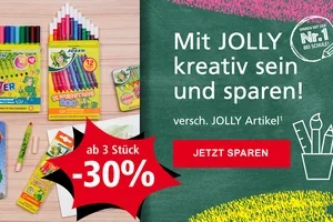 Spare jetzt –30 % ab 3 JOLLY-Artikel! 🖍️✏️🎨