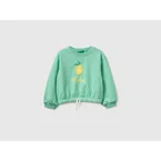Kurzes Sweatshirt mit Fruchtapplikation