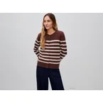 Gestreifte Strickjacke aus 100 % Shetlandwolle