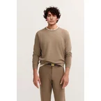 Pullover Rundhals Basic Essential aus reiner Baumwolle in beige