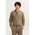 Troyer aus Baumwolle mit Reißverschluss in beige