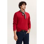 Pullover Rundhals Basic Essential aus reiner Baumwolle in rot