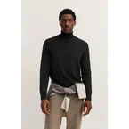 Rollkragen Pullover aus reiner Baumwolle in dunkelgrau