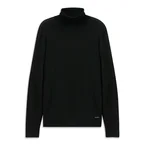 Rollkragen Pullover aus reiner Baumwolle in schwarz