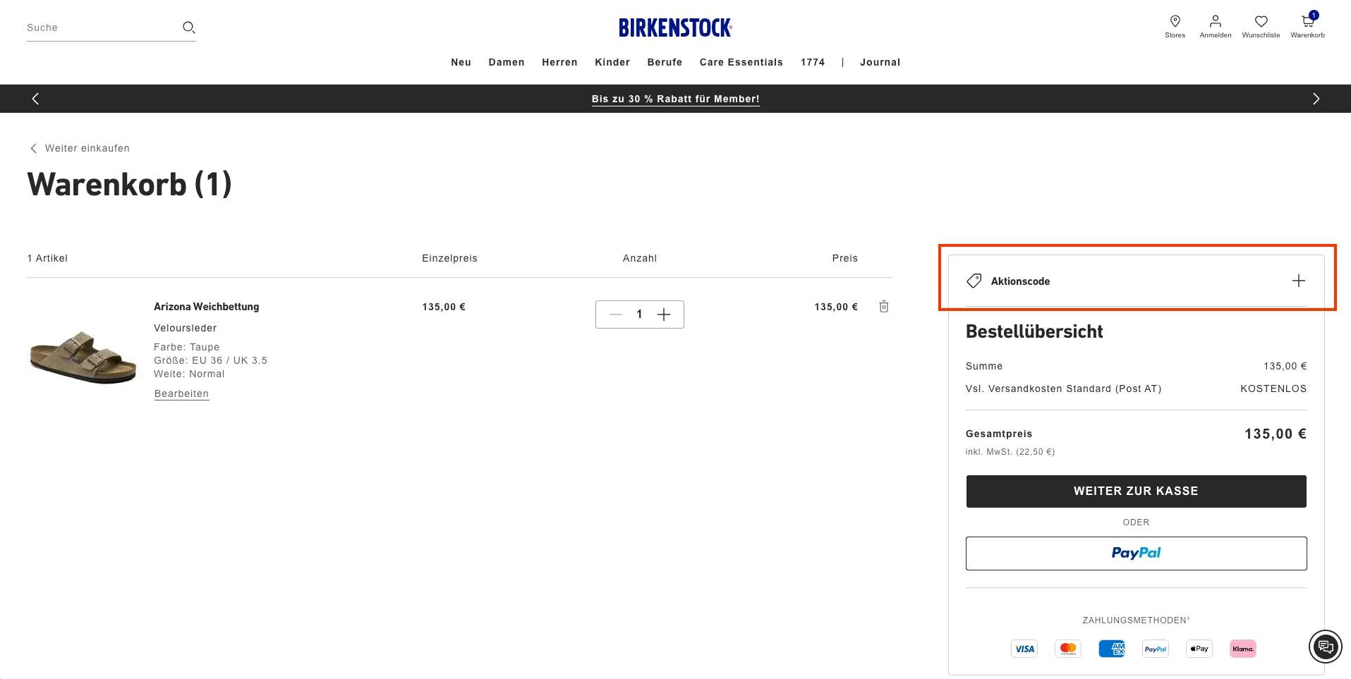 So verwendest du die Gutscheincodes - Birkenstock
