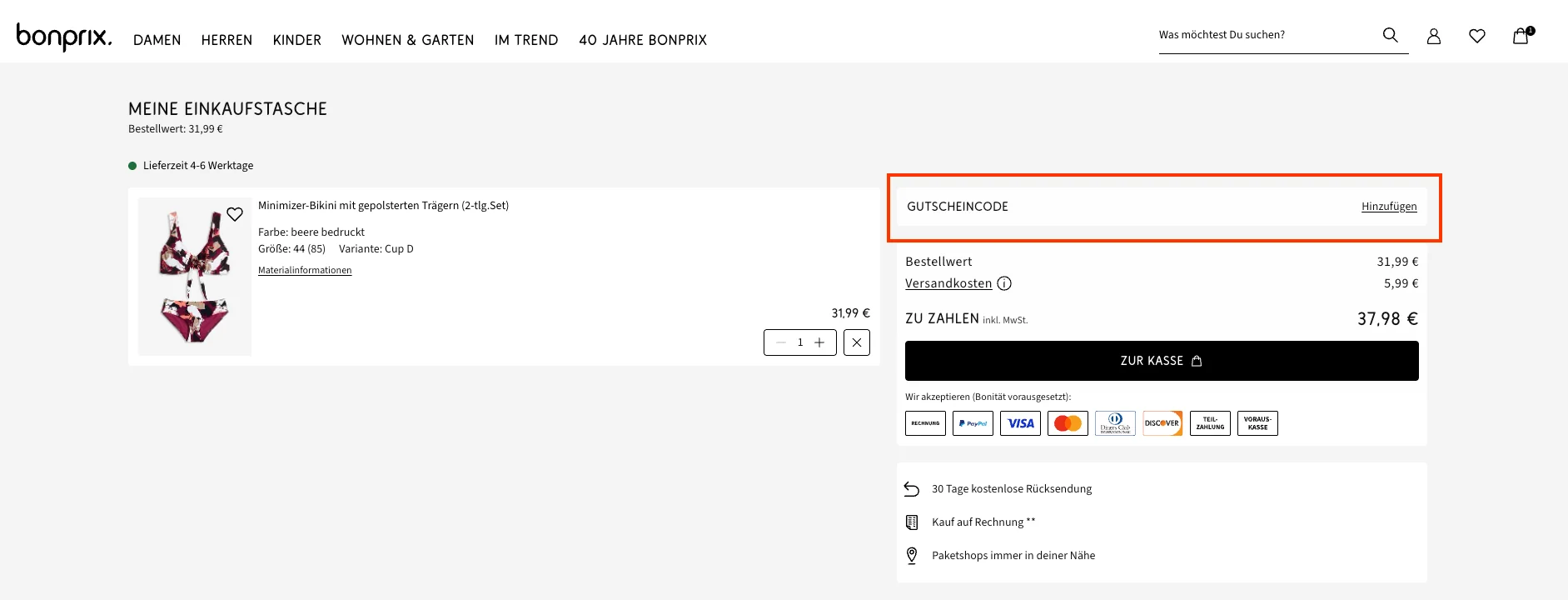 So verwendest du die Gutscheincodes - bonprix