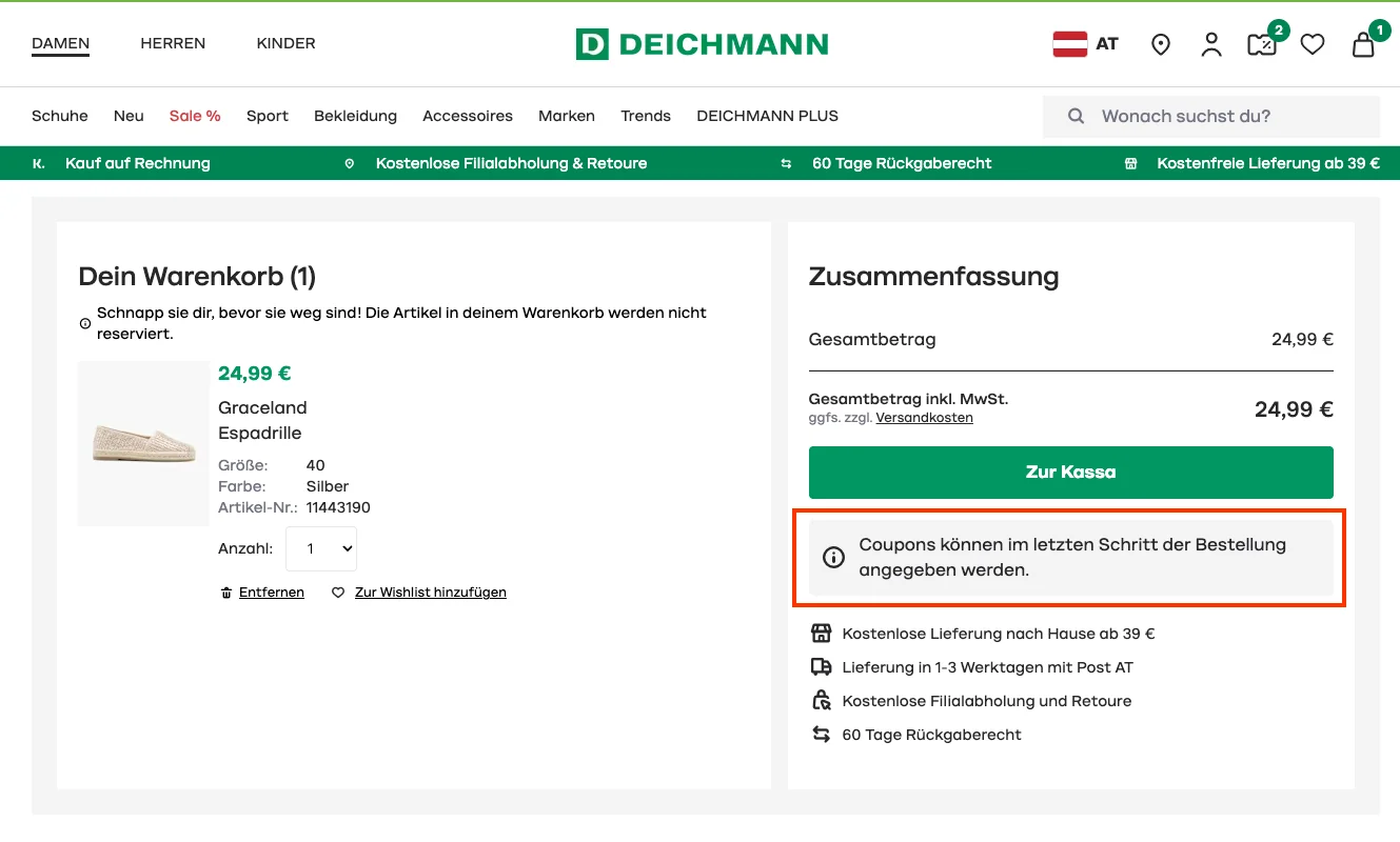 So verwendest du die Gutscheincodes - Deichmann