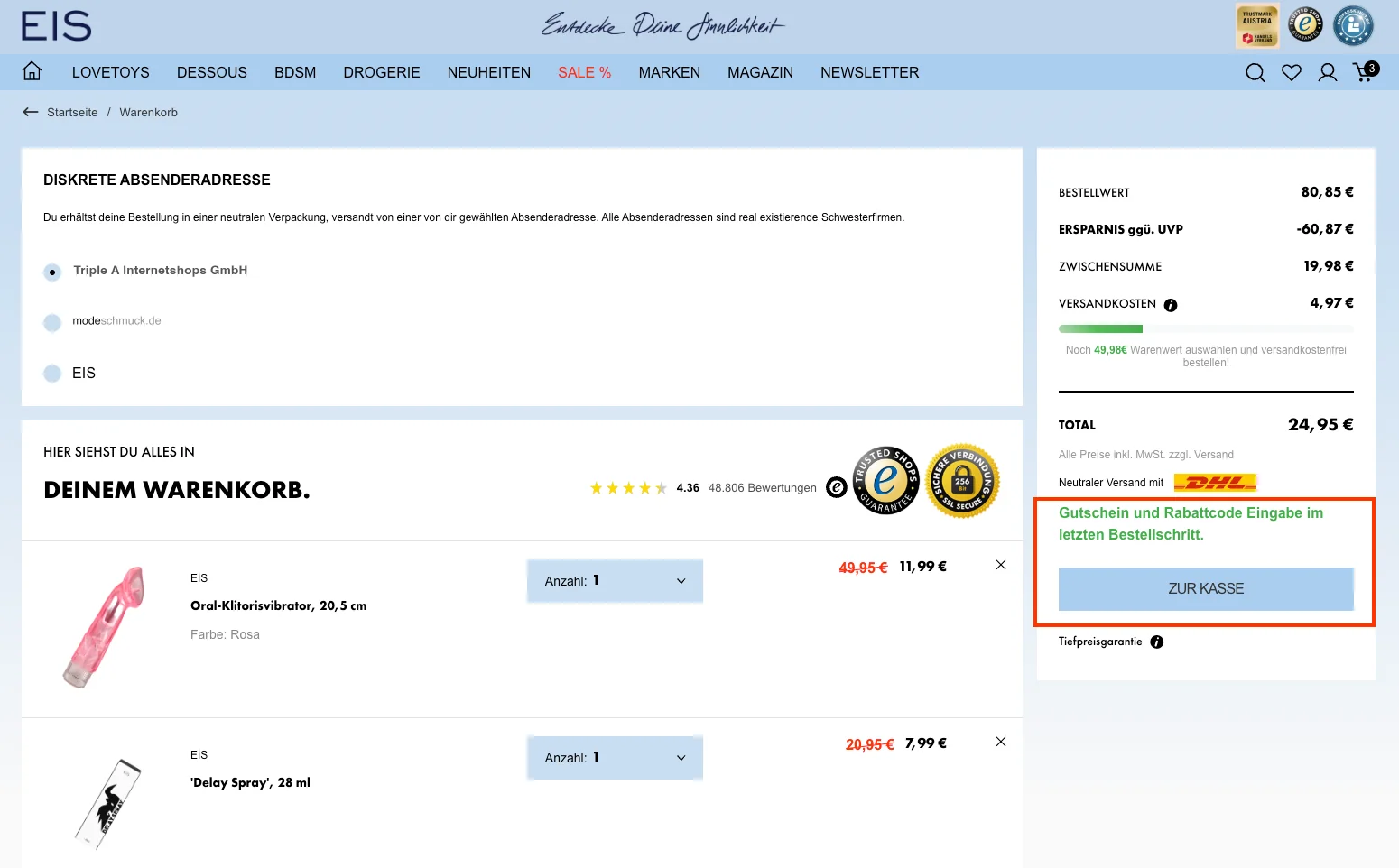 So verwendest du die Gutscheincodes - Eis.at