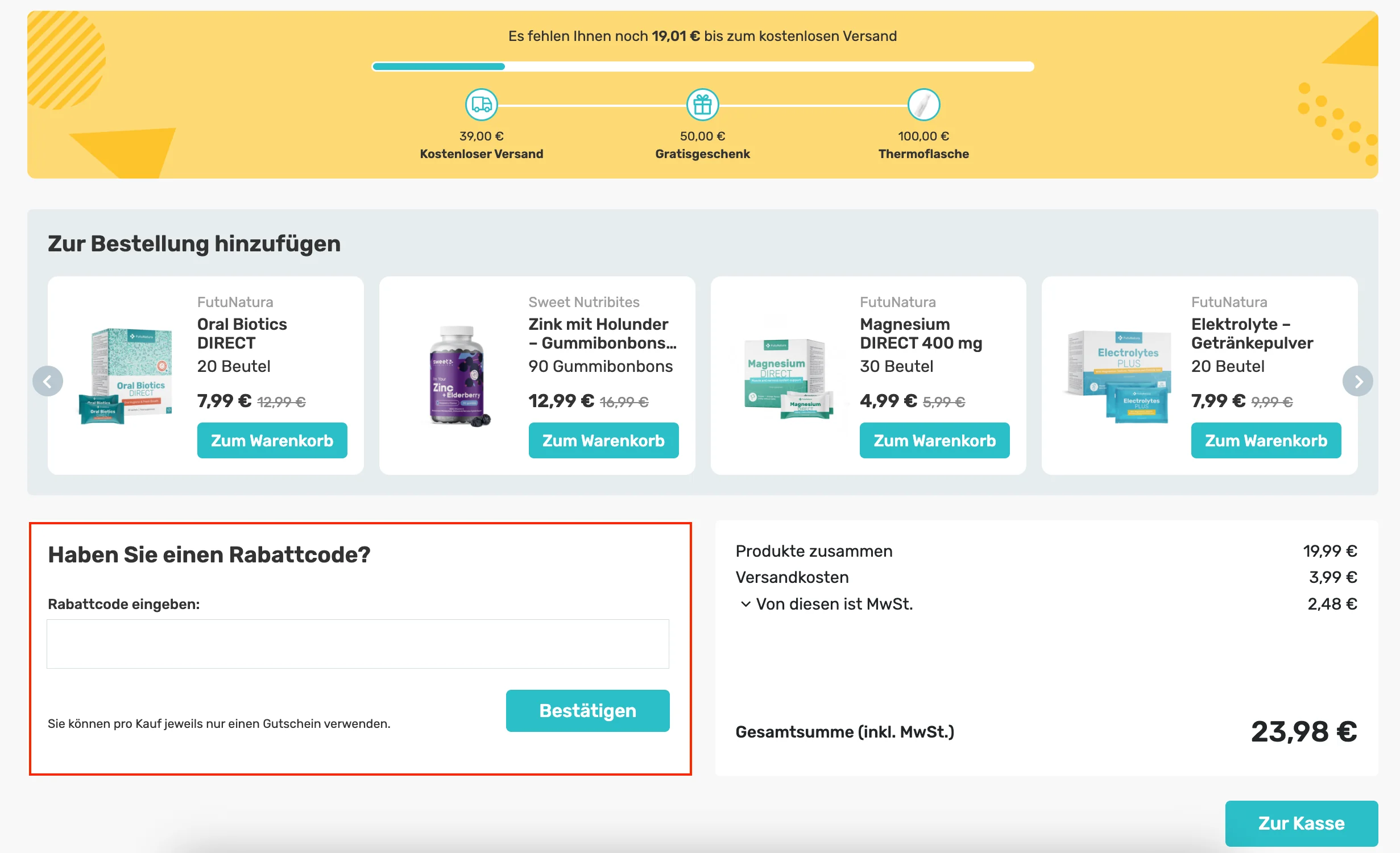 So verwendest du die Gutscheincodes - Futunatura
