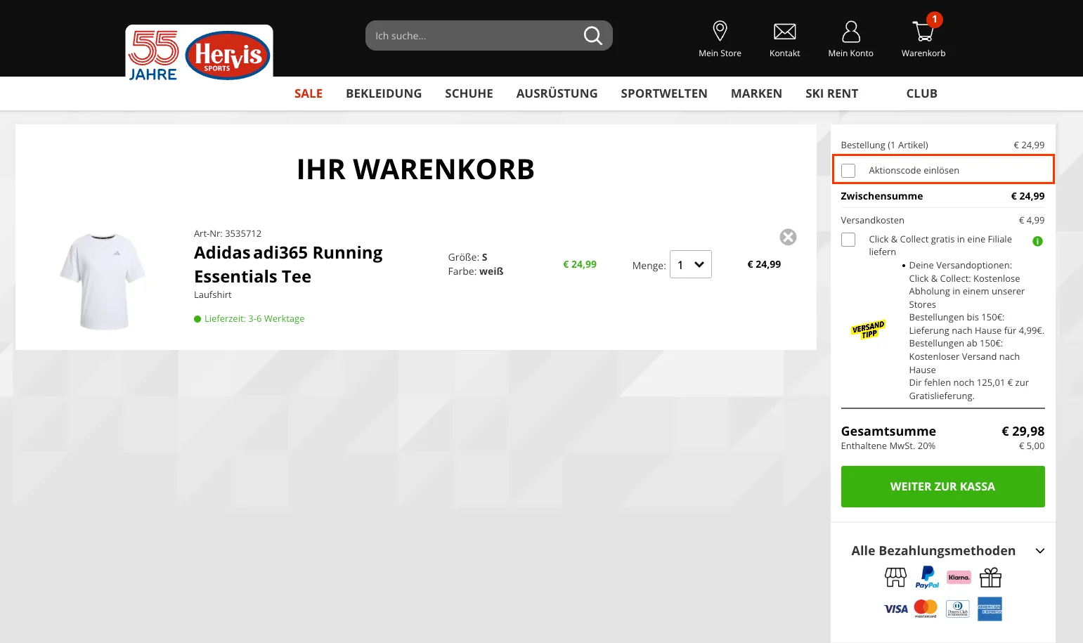So verwendest du die Gutscheincodes - Hervis