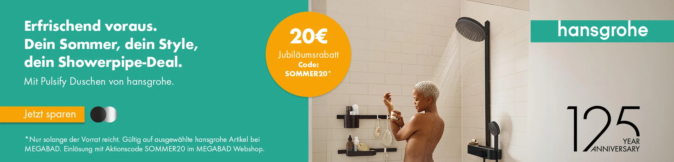 Nachweis des Gutscheins - Megabad - Megabad Gutschein: [[20€ Jubiläumsrabatt]] auf ausgewählte hansgrohe-Artikel