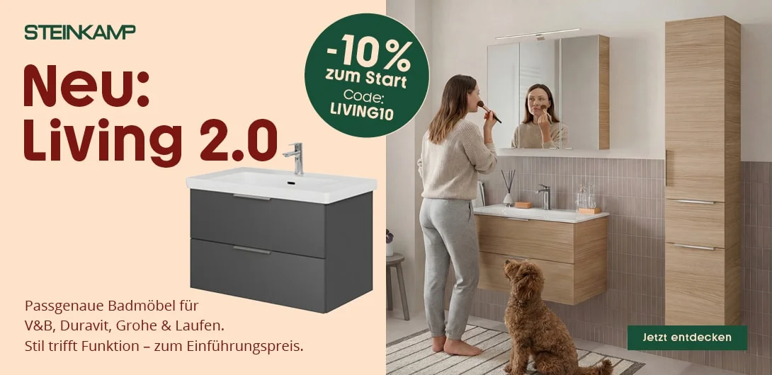 Nachweis des Gutscheins - Megabad - Megabad Gutschein: [[10% Rabatt]] auf Living 2.0 Badmöbel