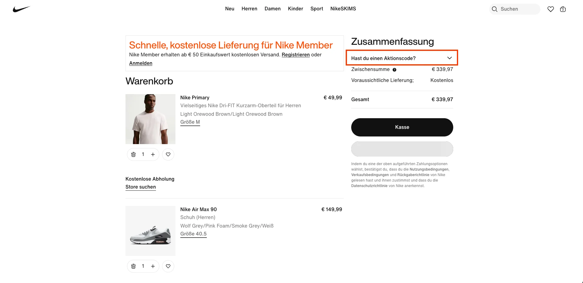 So verwendest du die Gutscheincodes - Nike