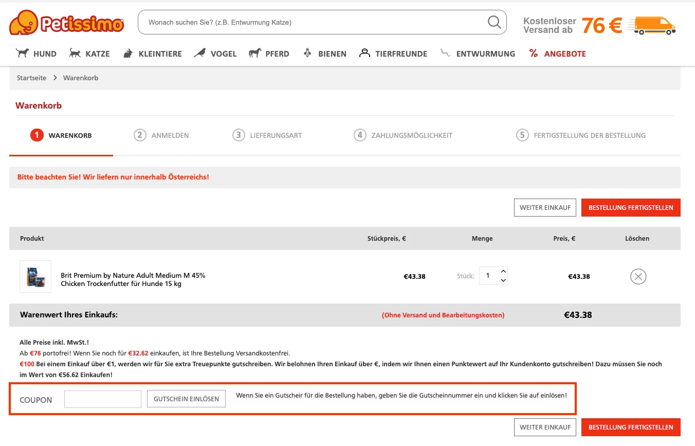 So verwendest du die Gutscheincodes - Petissimo