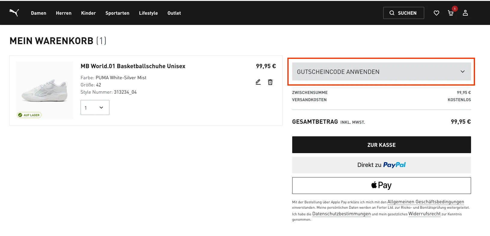 So verwendest du die Gutscheincodes - PUMA