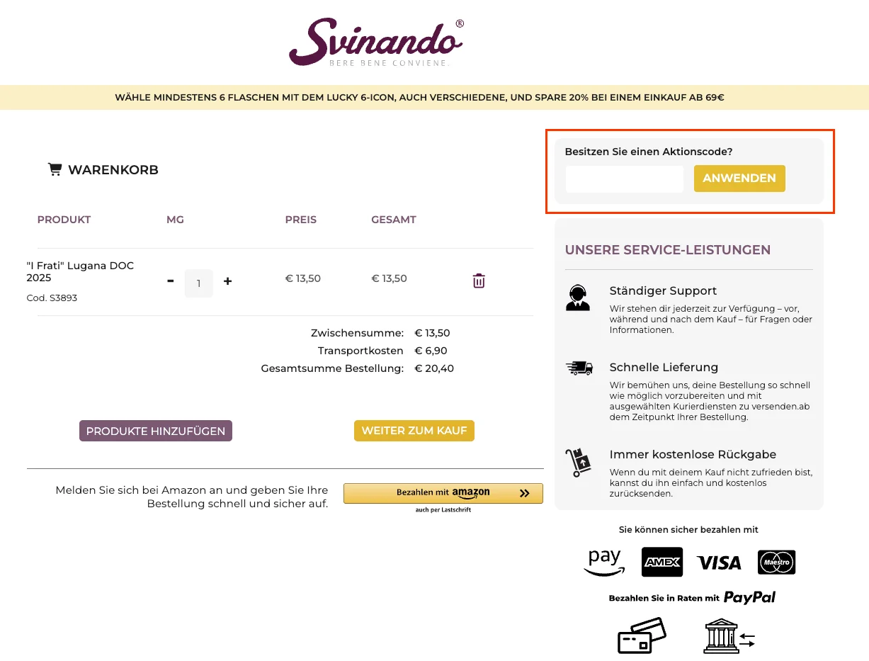 So verwendest du die Gutscheincodes - Svinando