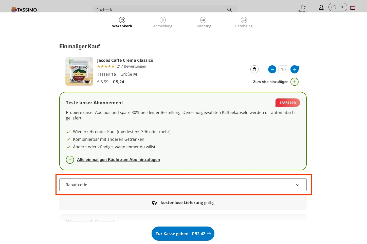 So verwendest du die Gutscheincodes - Tassimo
