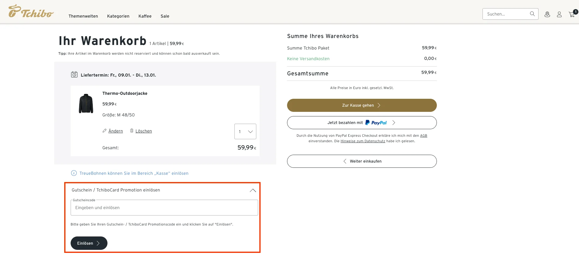 So verwendest du die Gutscheincodes - Tchibo