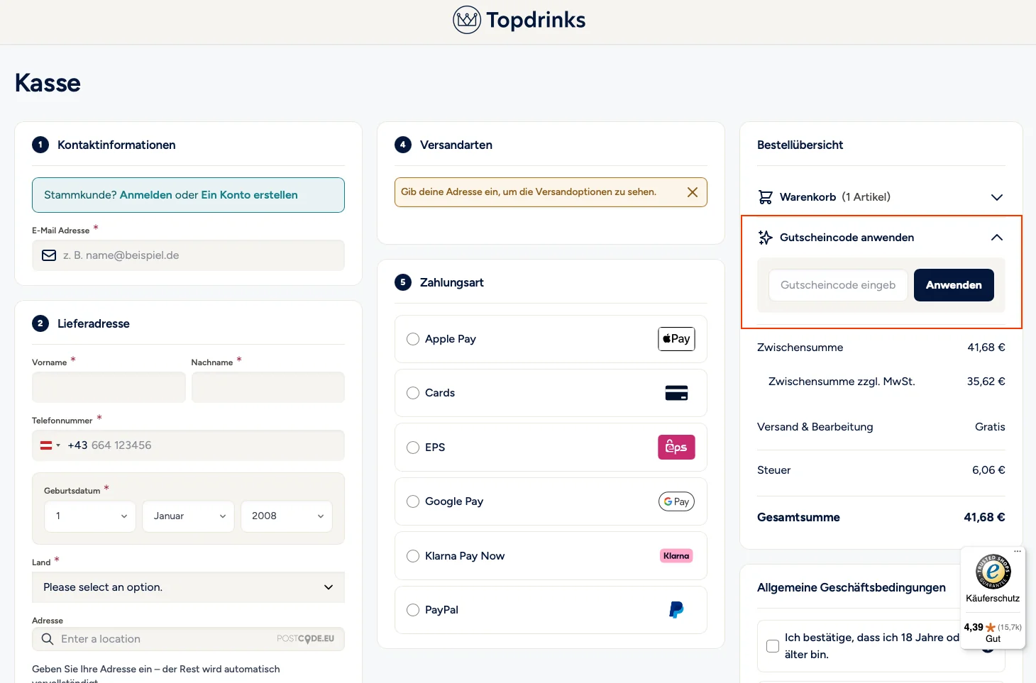 Hast du selbst einen Topdrinks-Gutscheincode? - Topdrinks