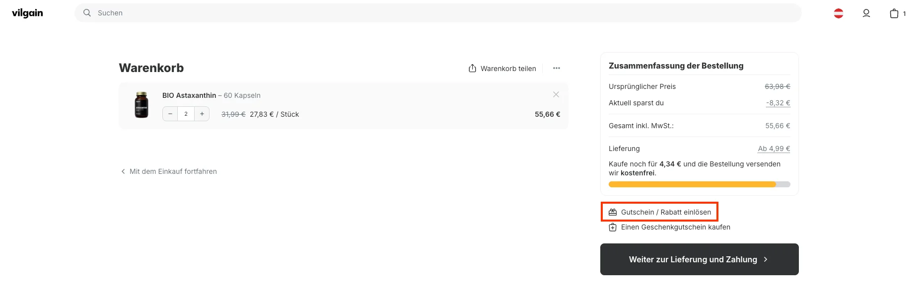 So verwendest du die Gutscheincodes - Vilgain