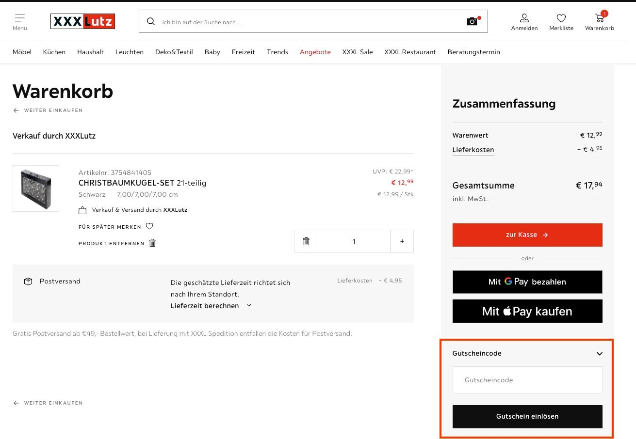 So verwendest du die Gutscheincodes - XXXLutz